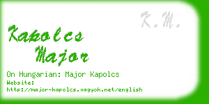 kapolcs major business card